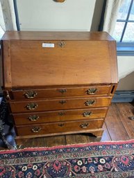 Slant Front Desk With Brocket Base, 4 Drawer,  Cracked Side, 3' Wide X 10.5' Deep X 41'  Tall