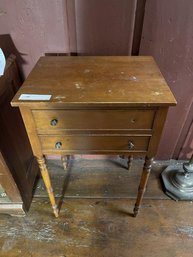 End Table With 2 Drawer Front, 1 Pull  Missing, 18' Wide X 14' Deep X 27.5' Tall