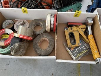 Lot Of Tape, Staple Hammer & Staple Gun