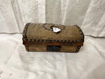 Document Box, Animal Hide, Broken Hinges,  Brass Tacks