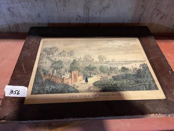 Print: The Tomb Of Washington, Ne Currier  1840 9.5'x13.5'