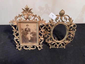 Brass Frames Missing Glass, 12' & 11' Tall