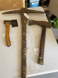 Lot Of Hatchet & Pick Axe