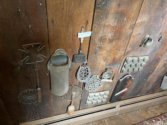 Small Kitchen Wares Including Trivets, Muffin  Tin, Cabbage Slicer, Graders, Etc.