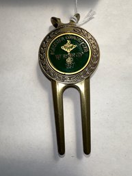 308 Golf Divet Tool, Worcester Country Club First Ryder Cup, 1927, Brass, 3'