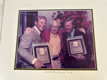377 - Photo Of Mickey Mantle, Yankee Manager Casey Stengel And Whitey Ford, Cooperstown NY, 1974