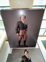 401 Lot - 3 Prints On Canvas Of Patton By LaMontagne, And Assorted Prints Of Patton, 20' X 14'