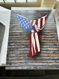 413 Prints On Canvas By Armand LaMontagne American Flag, 5 Prints And 6 Foam Board Photos