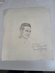 419 Pencil Sketch  Study For Lou Gehrig Painting, By Armand LaMontagne, 1992