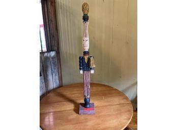 Rabbit Bed Post On Base, 3' Tall, Signed