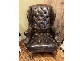 Pleather Button Back Arm Chair