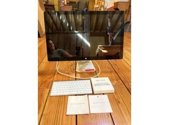 Apple Thunderbolt Display Desk Top Monitor With Keyboard & Magic Track Pad