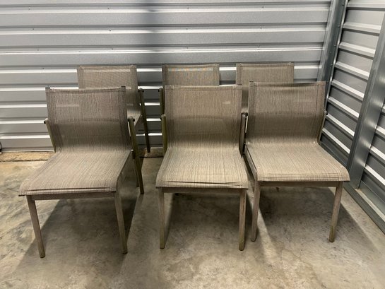 Set Of 6 Sway Gloster Outdoor Teak Dining Chairs