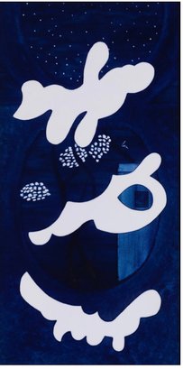 Porcelain Blue And White Panel Stars, Blossoms, 2015