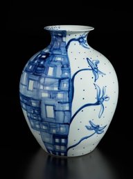 Landscape And Flowers II, 2013, 2013 White Chinese Porcelain Vase