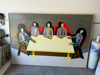 Business Meeting, 1980 Egg Tempera On Masonite