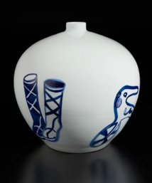 Motor Cyclist, 2012, 2012 White Chinese Porcelain Pot