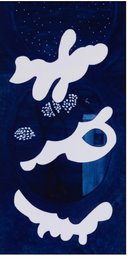 Porcelain Blue And White Panel Stars, Blossoms, 2015