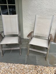 Pair Of Kingsley Bate St Tropez Teak Folding Arm Chairs