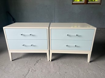 Pair Of Blue Bedside Tables