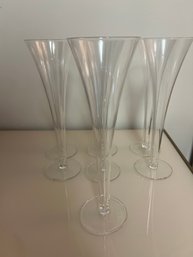 Lot Of 7 Champagne Flutes