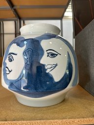 Porcelain Vase With Faces