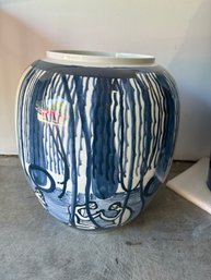 Large Blue Chinese Porcelain Pot