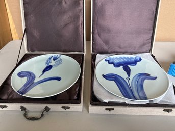 Pair Of Bird And Flower Chinese Porcelain Plates