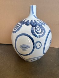 Large White And Blue Chinese Porcelain Vase