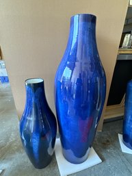 Pair Of Massive Blue Porcelain Vases