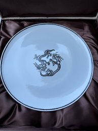 Dragon Pair, 2013, 2013 White Chinese Porcelain Plate D. 17 1/2 In