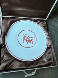 Steer, 2014, 2014 White Chinese Porcelain Plate D. 17 1/2 In