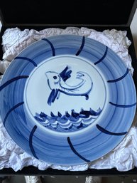 Fish, 2013, 2011 Porcelain Plate D 16.5 Inches