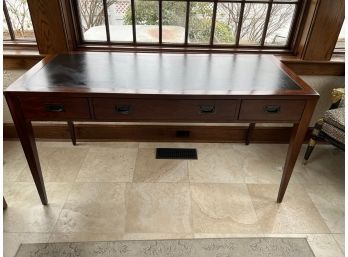 Hooker Three Drawer Leather Top Desk