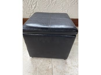 Faux Leather Storage Ottoman