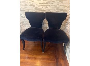 Pair Of Charcoal Mohair Chairs