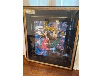 Framed And Matted Drawing (watercolor?)