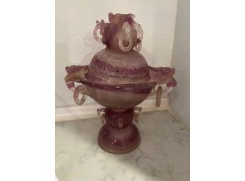 Vintage Carved Amethyst Asian Dragon Vessel