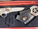 Wyatt Earp Revolver Knife With Case And Badge