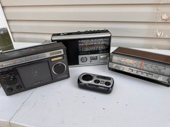 Vintage Radio Lot, Sony Ice-6500w, Audiovox IHD-TX1, Grundig Music Boy 1100, SABA Sandy