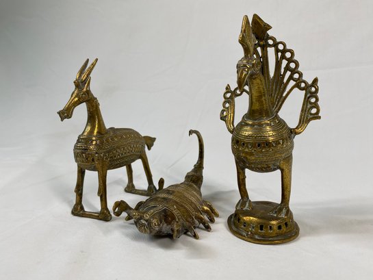 Antique Asian Brass Animal Figurines