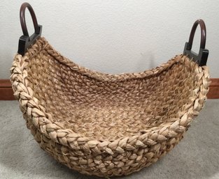 Big 32 Inch Wide Woven Nest Basket With Wooden Handles