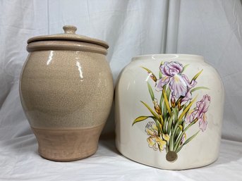 Big Pottery Jar And Floral Planter