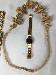 Set Of Assorted Gold Colored Jewelry