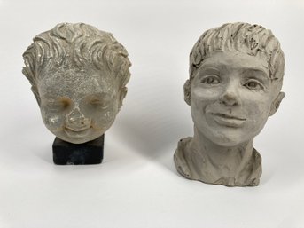 Pair Of Clay Bust Sculpture Mockups