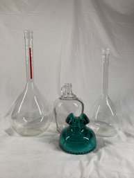 Measuring Flasks And Other Glass Pieces