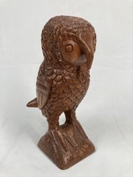 Really Cool Vintage Wodden Hand Carved Owl Figurine