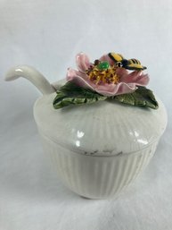 Cute White Floral Sugar Container