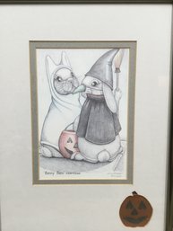 Framed & Matted Hand Signed & Numbered Artist Proof Print Of Sue Rupp Bunny Boos