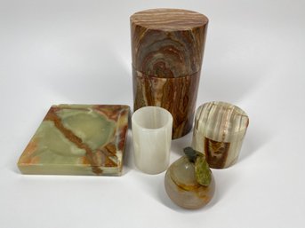 Great Collection Of Carved Onyx Pieces
